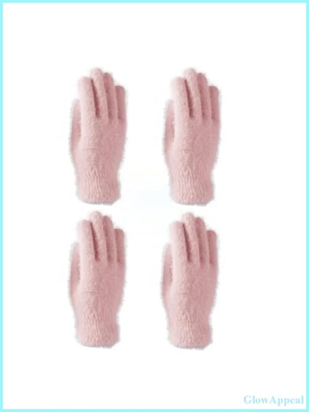 Women's Faux Fur Knit Stretchy Gloves Set of 2 Pairs Winter Running